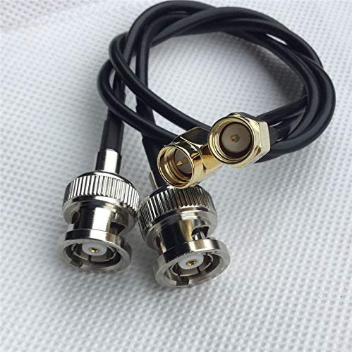 Saide 2-Pack SMA машко со машки пин до машки конектор RP-BNC со кабел RG174 30см BncConnector е машко со внатрешно дупчење