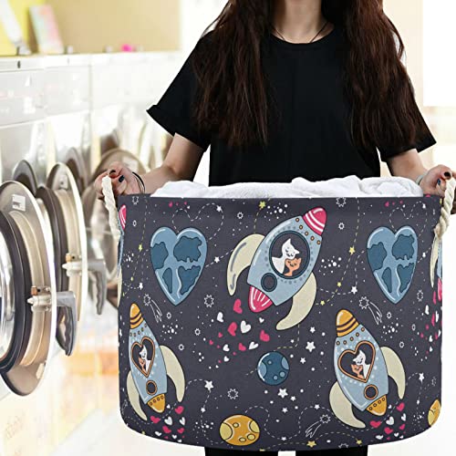 Визион ракета starвезда планета мачка мачки мачки во вселенски простор за перење алишта за перење ткаенини за складирање кутија за складирање