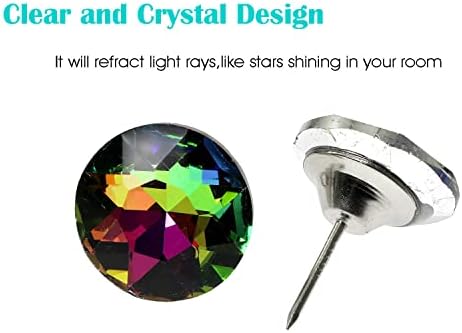 DZS Elec 20PCS 20 mm разнобојни дијаманти тапацирци за нокти, кристални палецот на главата, декоративни пинови за притискање за мебел софа за