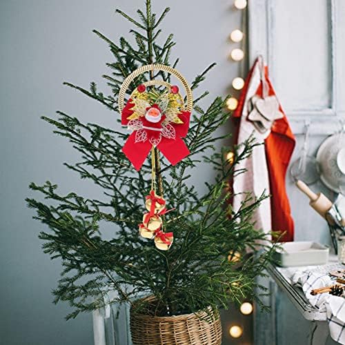 Nuobesty Christmas Decor 2 pcs Божиќни санта приврзоци Божиќ дрво виси венец bownot bellвонче виси украс за Божиќни забави украси