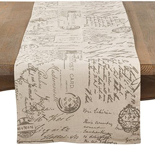 Саро животен стил гроздобер скрипта печатена табела тркач - 16 x72 издолжена, природна
