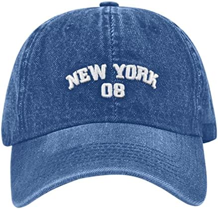 Оригинално бејзбол капа на Deenујорк Деним Гроздобер измиен прилагодлива тато -тато -тато екипа бејзбол капа за жени мажи
