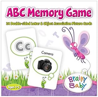 Brainy Baby ABCS игра: 24 двострани објекти за асоцијација и картички за меморија