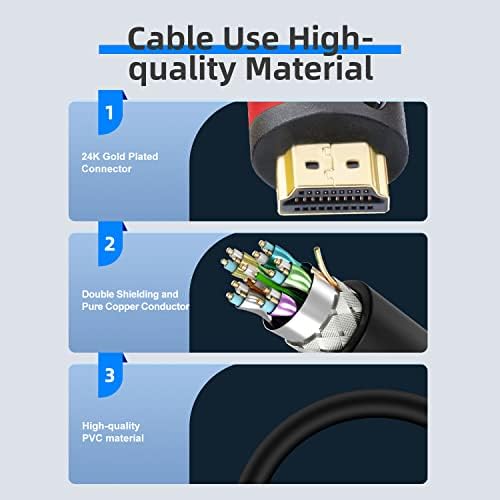 Пошта HDMI Кабел 100 Стапки Со Вграден Сигнален Засилувач HDMI 2.0 V Кабел Со 2 Парчиња Кабелски Врски+2 Парчиња HDMI Адаптери Поддржуваат