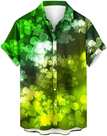 Зелена Свети Патрикс Денот маички мажи Фанки копче надолу кошула ирски празник хавајски врвови на диско детето печатење на плажа маица