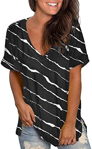 Графички опуштени вклопени маици за жени есен летен краток ракав брод врат врвови тимови девојки мека удобна облека 2p