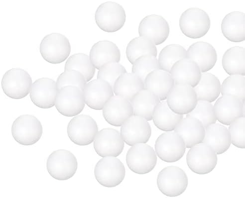 Dmiotech 50 пакет 1,4 инчи топки од пена полистирен круг цврста пена топка бела за занаети за DIY, уметност, забавна декорација