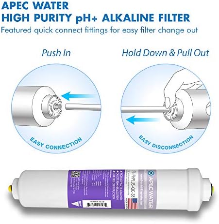 Апек Вода Системи PHPLUSKIT-38 10 САД Направија Алкална висока Чистота pH+ Калциум Карбонат Вграден Филтер Комплет со 3/8 D Цевки