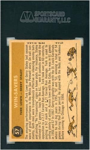 Спортски меморијалии Вин -заштедувачи Чикаго Вајт Сокс Турк Лоун Гери Стали 1960 Топс 57 SGC 3,5 картичка - Топс - Плабни бејзбол