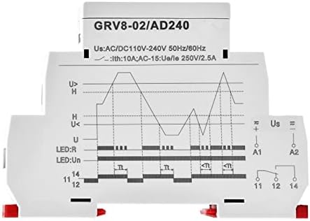 ILAME преку напон и под реле за заштита на напон DC12V 24V 48V 220V 10A реле за заштита на напон GRV8-02