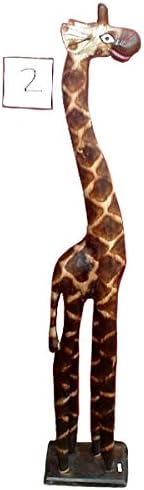 Емералд Сити Увезува жирафа дрво рачно врежан Х-Голем 39 инчен Висок Бали Африка стил 2