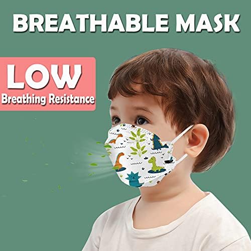 10/50 п.п. деца за еднократна употреба лице_маски, симпатично животинско печатење со еластично улово, споеви и дишење со невидлив клип за нос