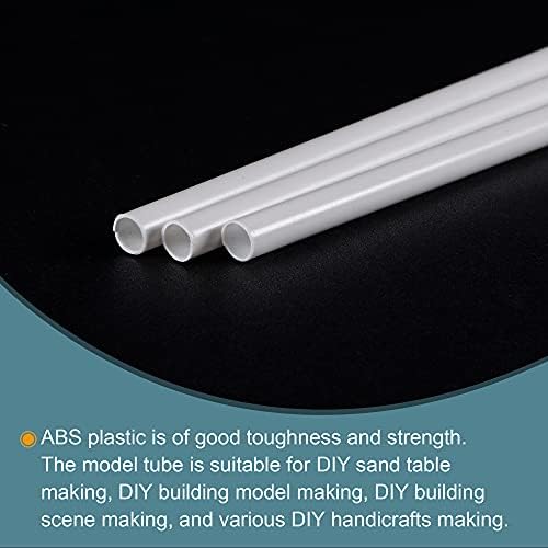 Меканикс Пластична модел цевка ABS тркалезна цевка 3/16 OD 10 Бела лесна обработка за архитектонски модел правејќи DIY 10 пакет