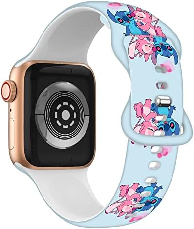 Цртано бенд за Apple Watch 38mm/40mm/41mm/42mm/44mm/45mm, бендови за Apple Watch SE Series 8 7 6 5 4 3, Silicone Iwatch Band For Women