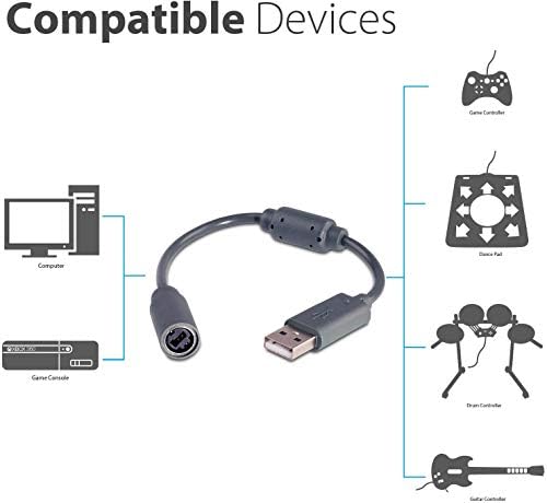 Leagy 2Pack Жичен Контролер USB Отцепен Кабел Кабел За Microsoft Xbox 360 Гитара Херој