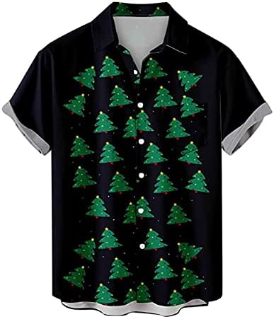 Копчиња за кратки ракави за кратки ракави на ЗДДО, смешни Божиќни Дедо Мраз, печатење на куглање кошула, дизајнерски кошули со кошули