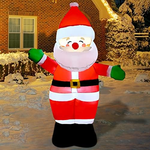Goosh 5 ft Божиќни надувувања Дедо Мраз на отворено Божиќни украси Клиренс двор декор со LED светла за Божиќна празнична забава затворен