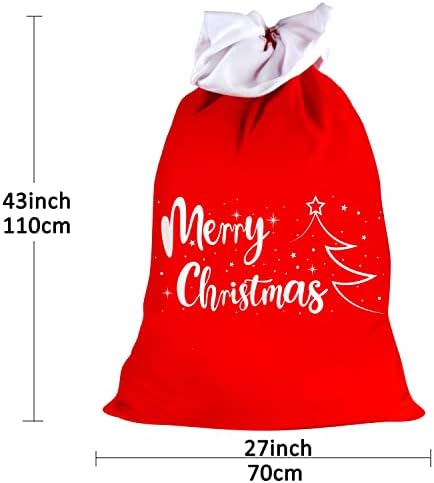 CCINEE Christmas Santa Sack, џиновски кадифени торби за подароци со кабел за влечење за затворен Божиќ, дајте декоратор за украси за подароци,