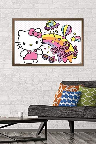 Трендови Интернационал Здраво Кити - ретро постер за wallидови на виножитото