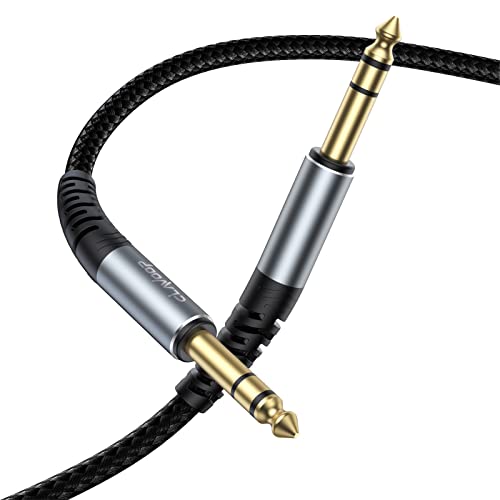 Clavoop 1/4 инчен TRS кабел 10ft, четвртина инч директно инструмент кабел машко до машки, плетенка од 6,35 мм избалансиран стерео аудио интерконектни