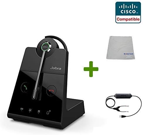Глобален пакет на Teck на Cisco компатибилен Jabra Engage 65 безжични конвертибилни слушалки со адаптер EHS, 9555-553-125-CIS, Cisco