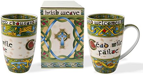 Кралската тара ирска цедечка милја милја сет од две во кутија за подароци што одговараат од колекцијата на ирската ткаенина, капацитетот