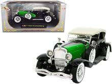 1934 Duesenberg црна и зелена 1/32 Diecast Model Car по модели на потписи