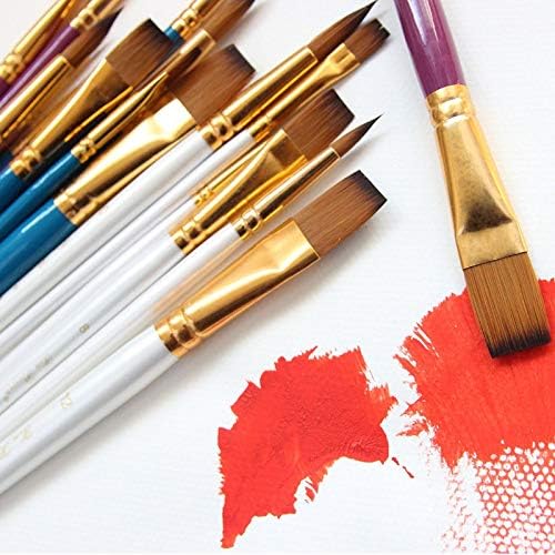 Jahh сликарство пенкало 6 парчиња дрвена рачка акрилна акварела пенкало Алатки за цртање уметник боја четка најлон масло за масло за