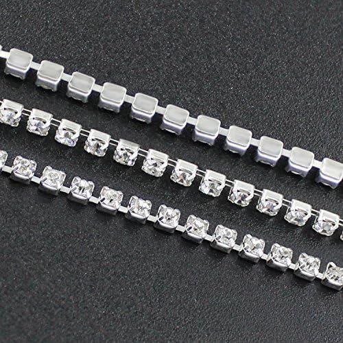 10 -тина 2,8 мм чист кристален ринестон ланец близок трим кучен ланец најголемиот дел за изработка на занаетчиски накит