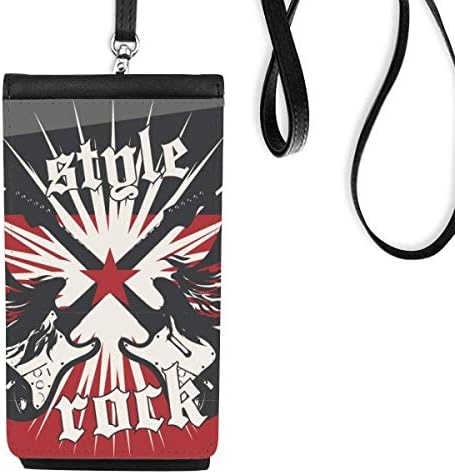 Гитара рок страст Комбинација Телефонска чанта чанта што виси мобилна торбичка црн џеб