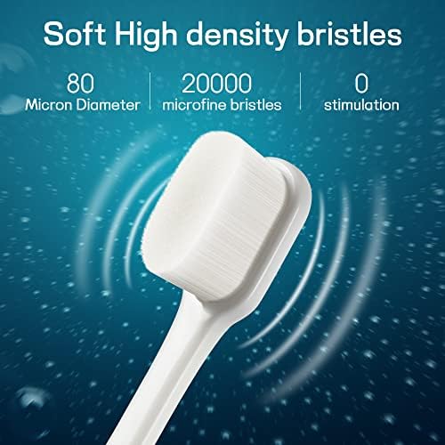 Мека четка за заби на Обуш за чувствителни заби и непца, нови 20,000 микро фини нано четки за заби за возрасни, бремени и стари