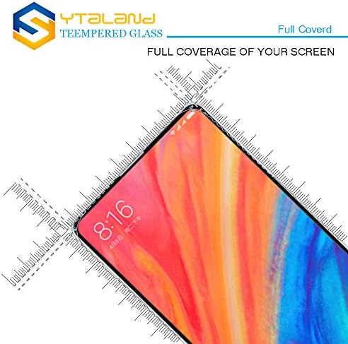 Ytaland [2 пакет] за Xiaomi Mi Mi Mix 2 / 2s Tementer Glass Screen заштитник, целосен лепак, полн покриен, анти-прстински отпечатоци,