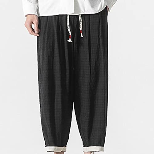 Машки тренинзи панталони со џебови Тенок памук со тенок памук од седум поени летни обични панталони обични патеки