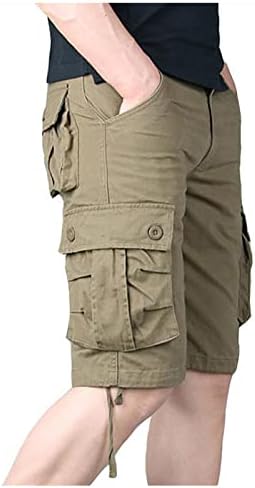 Машки карго шорцеви на RTRDE Надворешни лабави обични панталони со цврста боја со цврста боја