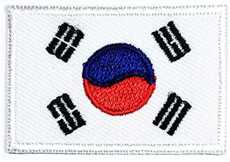 Кленплус 2 парчиња. 1. 1Х1, 6 ИНЧИ. Мини Земја Јужна Кореја Знаме Печ Знаме Амблем Униформа Шие Железо На Закрпи Плоштад Облик