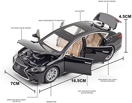 Скала модел на автомобили за Lexus LS500H Симулација на легура модел на автомобил за деца Минијатурно метално возило Божиќно диекаст 1:32 Пропорција