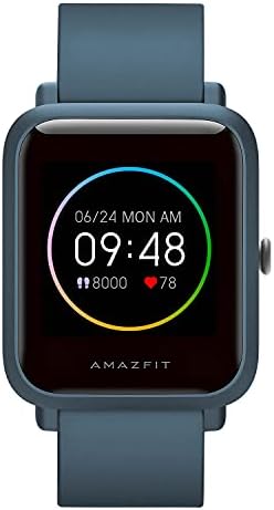 Amazfit Bip S Lite Smart Watch Fitness Tracker за мажи, 30 дена траење на батеријата, 1,28 ”секогаш на дисплеј, 14 спортски режими,