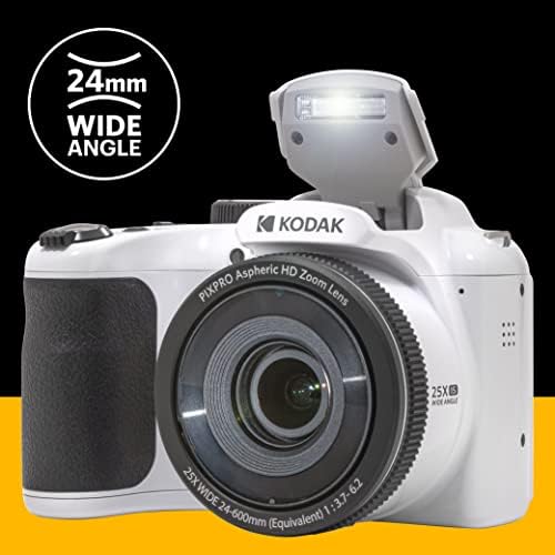 Kodak Pixpro Astro Zoom AZ255-WW 16MP дигитална камера со 25x оптички зум широк 24мм широк агол 1080p целосен HD видео и 3 LCD