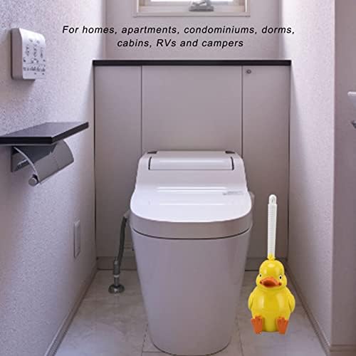 Четка За Тоалет Малку Жолта Патка, Беспрекорна Четка За Чистење Тоалет Длабоко Чистење Бања, Четка За Тоалет Со Основа За Бања, За Бања Со Држач