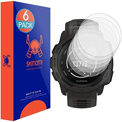 Заштитник на матниот екран на Skinomi компатибилен со Garmin Instact SmartWatch Anti-Glare Matte Skin TPU анти-меур филм
