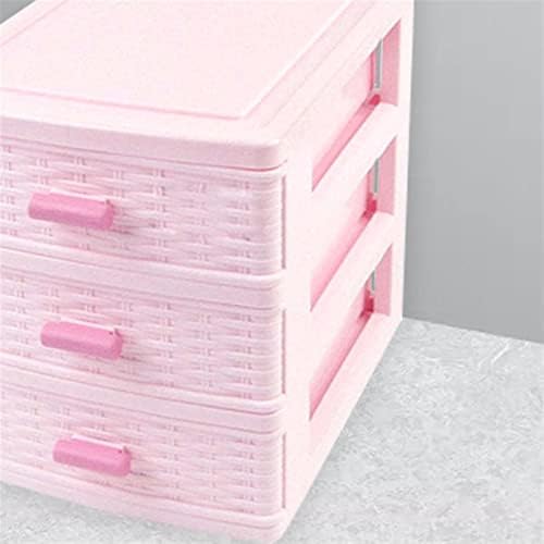 Amayyasnh под кревет за складирање пластична фиока дизајнирана 3 одделение за складирање накит розова