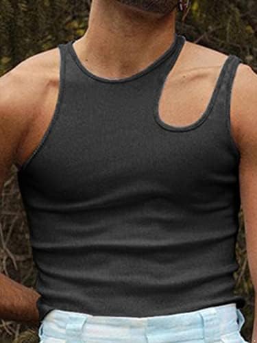 Атлетски маици за маички без ракави за мажи во Хансбер, теренски резервоар за мускули, највисоко, склопување на плажа врвови за забави