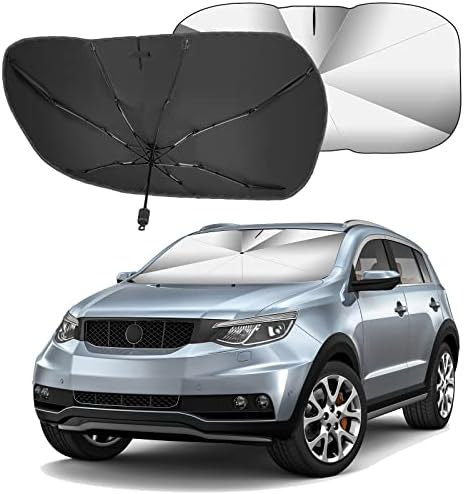 Qoosea Whindsthield Sun Shade Чадор за автомобил 53 x 29,5 инчи УВ -заштита чадор со ретровизор со ретровизори за ретровизори за ретровизори