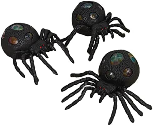 Bestoyard 12 парчиња Ноќта на вештерките пајак вештачки пајак играчки сензорни фидгетски играчки топки декорација лажен пајак