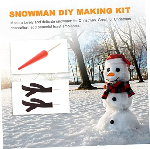 Toyvian 1 Постави Божиќни украси за декорација на снежен човек за деца на отворено украс на отворено природен сет снежен човек занаетчиски
