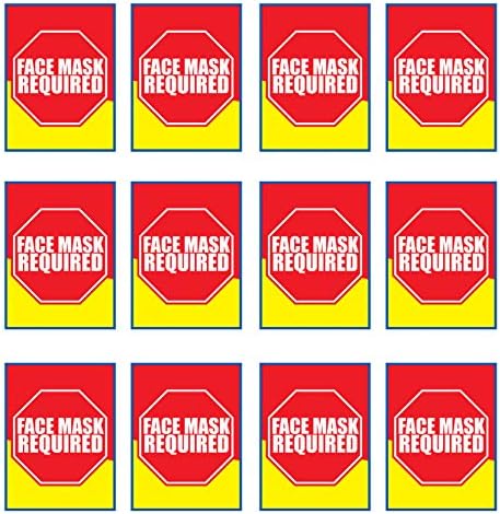 Безбедносна маска за безбедност на Beistle Потребни знаци на wallидови од хартија - 12 пакувања - изработени во САД - широк 15,25