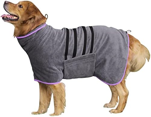 Палто за сушење на кучиња Hhimyoct - Роба за пешкир за кучиња за брзо сушење - торба за сушење на кучиња со микрофибер Супер апсорбирачки бањарка