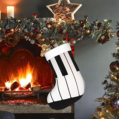 Аугенски Божиќни чорапи 3Д тастатура за пијано двострана камин што виси чорапи