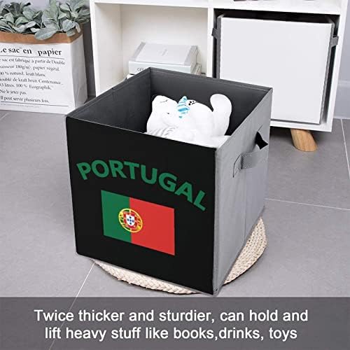 Знаме На португалија Големи Коцки Канти За Складирање Склопувачки Платно Кутија За Складирање Организатори На Плакарот За Полици