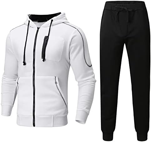 Skrk Track Suits близу мене Пролетната зимска цврста боја на машка зимска боја со долги ракави со аспиратор и панталони патеки во близина